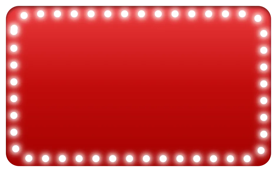 A red background with a marquee border